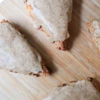 Cornflake Chocolate Chip Scones with Coffee Glaze