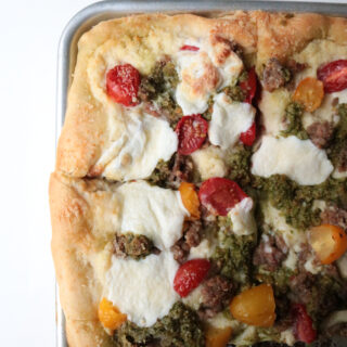 Pistachio Pesto Focaccia Pizza (The Bianca)